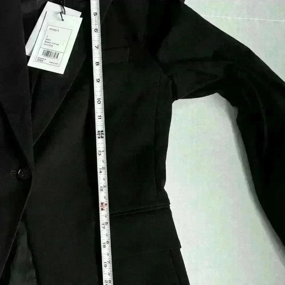 Theory Brince B Blazer Jacket size 2 Black Stretch Canvas NWT - Picture 9 of 10